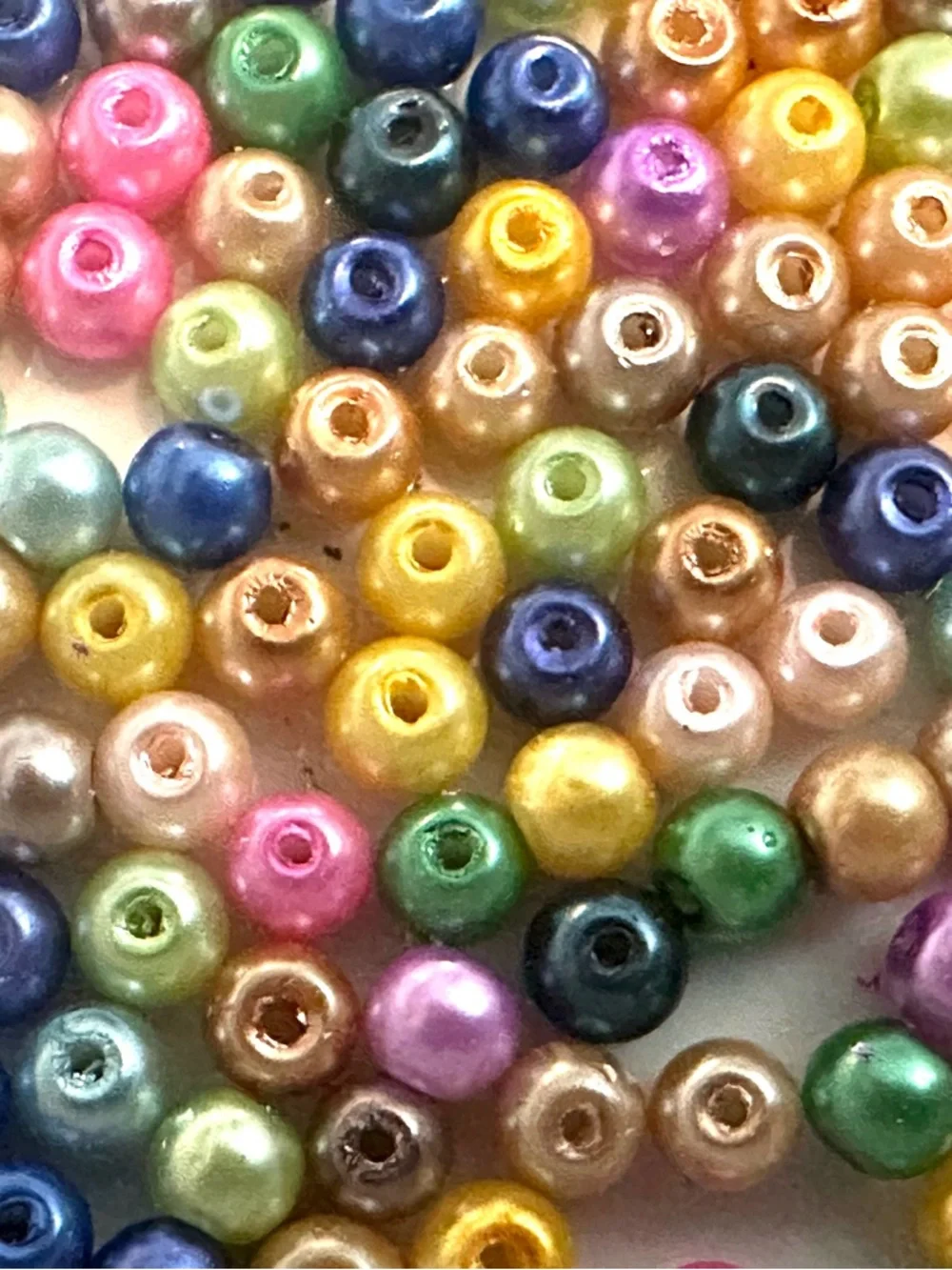 Mixed Color Round Glass Beads - Assorted Shimmer